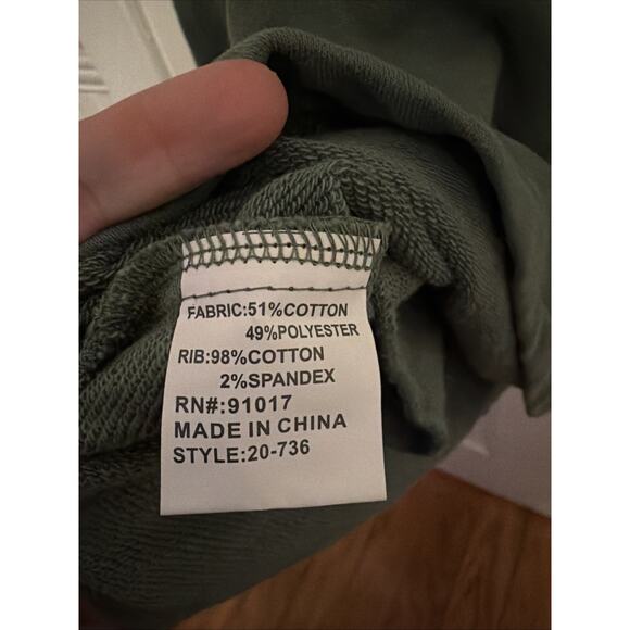 Solitaire Womens Jacket M Green Embroidered Floral Hoodie Full Zip Boho Cottage - Picture 5 of 5